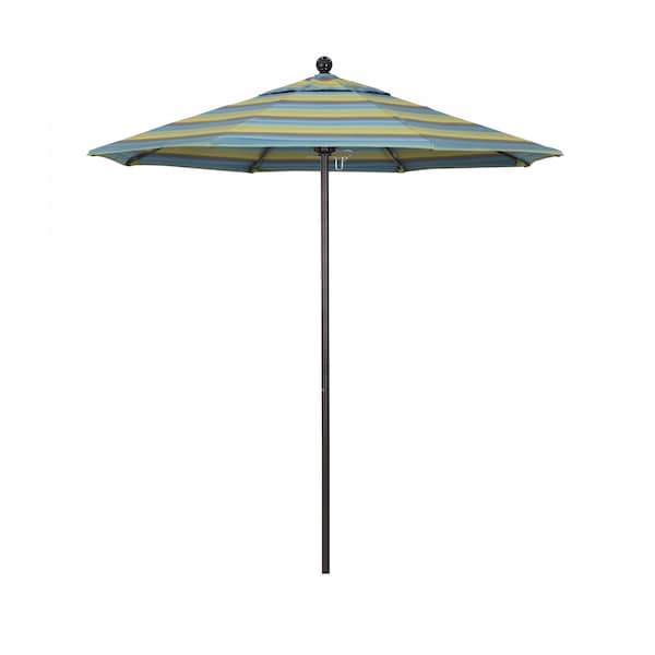 California Umbrella Patio Umbrella, Octagon, 96" H, Sunbrella Fabric, Astoria Lagoon - 194061003992