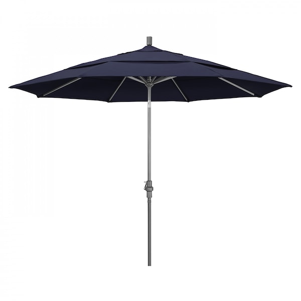 California Umbrella Patio Umbrella, Octagon, 110.5" H, Pacifica Fabric, Navy - 194061013465