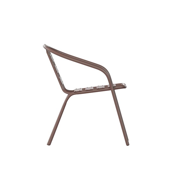 Flash Furniture Lila 31.5in Bronze Square Aluminum Indoor-Outdoor Table Set with 4 Bronze Slat Back Chairs - TLH-ALUM-32SQ-017BZ4-GG