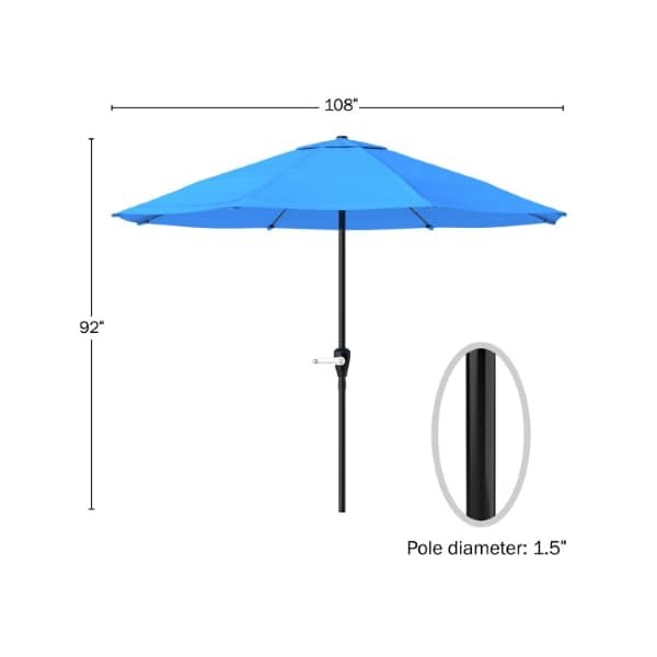 Nature Spring Nature Spring 9 Foot Patio Umbrella - Lake Blue - 441675IUZ