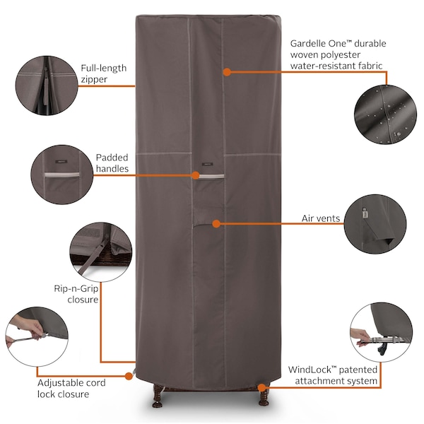 Classic Accessories Ravenna Round Stand-Up Patio Heater With Table Cover, 32 x 84 in. - 56-490-015101-EC