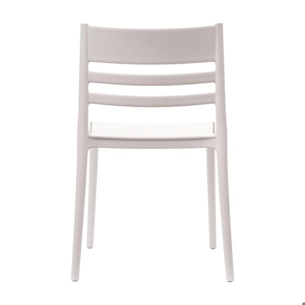 Flash Furniture Bridgeport Stacking Patio Chairs w/Slatted Backrest, All-Weather Resin Chairs, White, 2PK - 2-DHF-317-APP-WH-GG