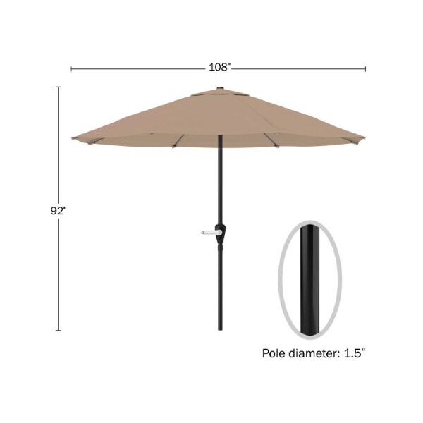 Nature Spring Nature Spring 9 Foot Outdoor Patio Umbrella, Sand - 462140BCX