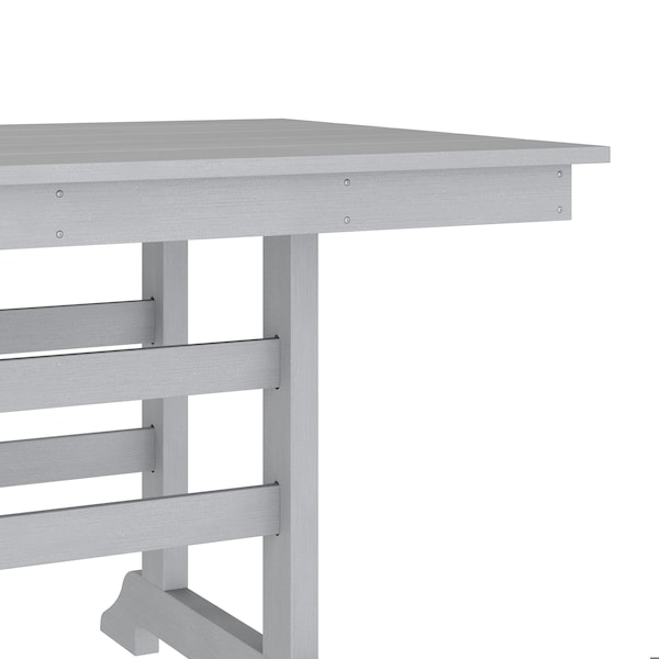 Flash Furniture Abraham Indoor/Outdoor 72-in Rectangle Recycled HDPE Adirondack Dining Table for 6 in Gray - LE-HMP-158-01-GRY-GG