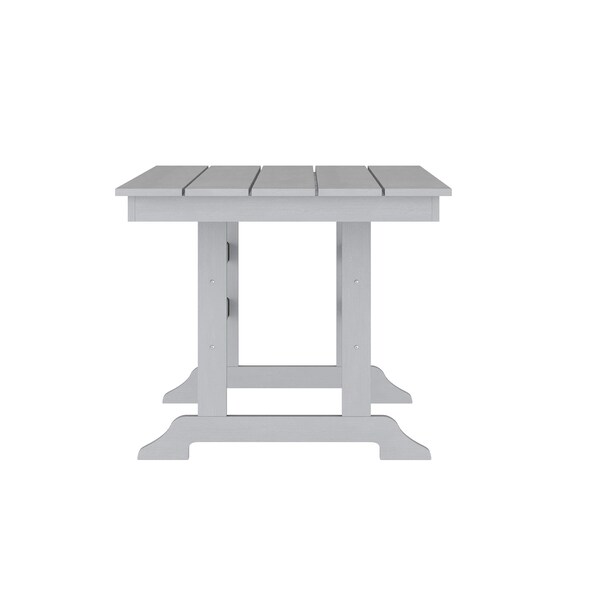 Flash Furniture Abraham Indoor/Outdoor 72-in Rectangle Recycled HDPE Adirondack Dining Table for 6 in Gray - LE-HMP-158-01-GRY-GG