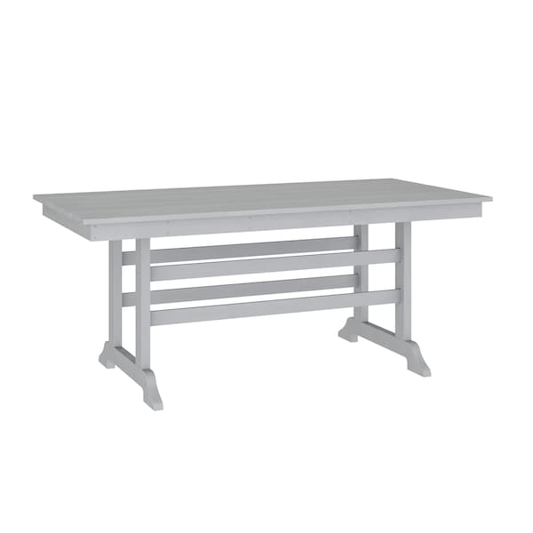 Flash Furniture Abraham Indoor/Outdoor 72-in Rectangle Recycled HDPE Adirondack Dining Table for 6 in Gray - LE-HMP-158-01-GRY-GG