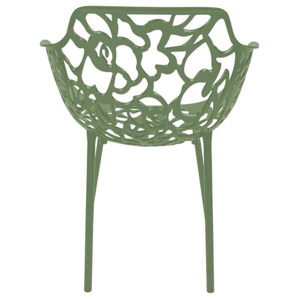 Leisuremod Modern Devon Aluminum Armchair, Khaki Green, 2PK - DCA23G2