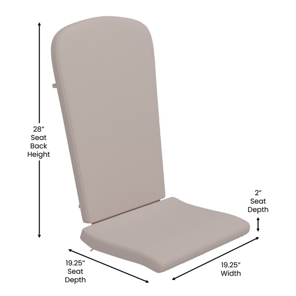 Flash Furniture Yellow Adirondack Chairs with Cream Cushions, 2PK - 2-JJ-C14501-CSNCR-YLW-GG