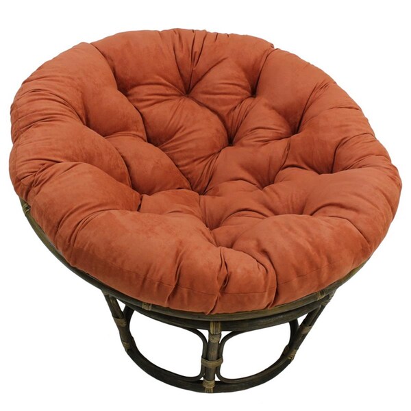 International Caravan 42 in. Rattan Papasan Chair with Micro Suede Cushion, Camel - 32 lbs - 3312-MS-SP