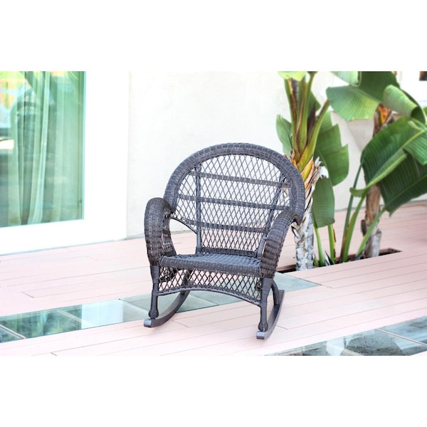 Jeco Santa Maria Espresso Rocker Wicker Chair - W00208-R