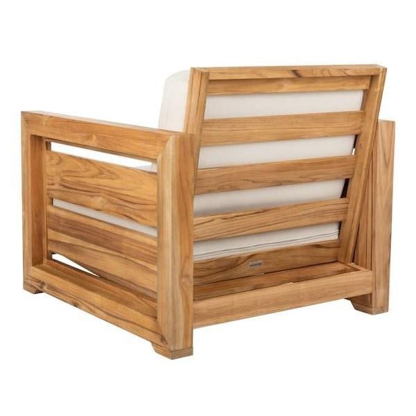 Safavieh Guadeloupe Outdoor Teak Club Chair, Natural & White - CPT1007A