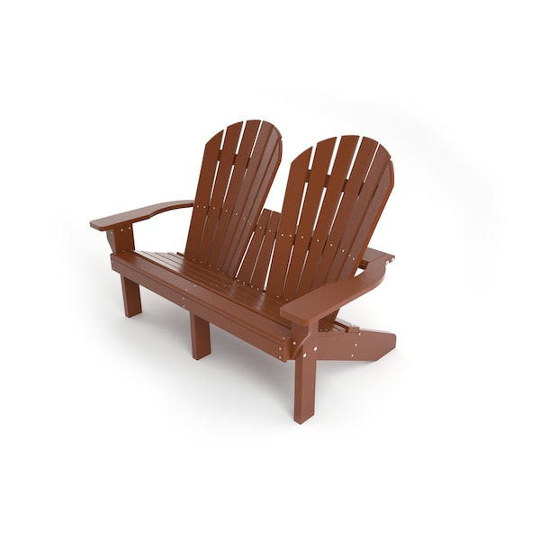 Frog Furnishings Brown Riveria Adirondack Love Seat - PB ADRIVBRO