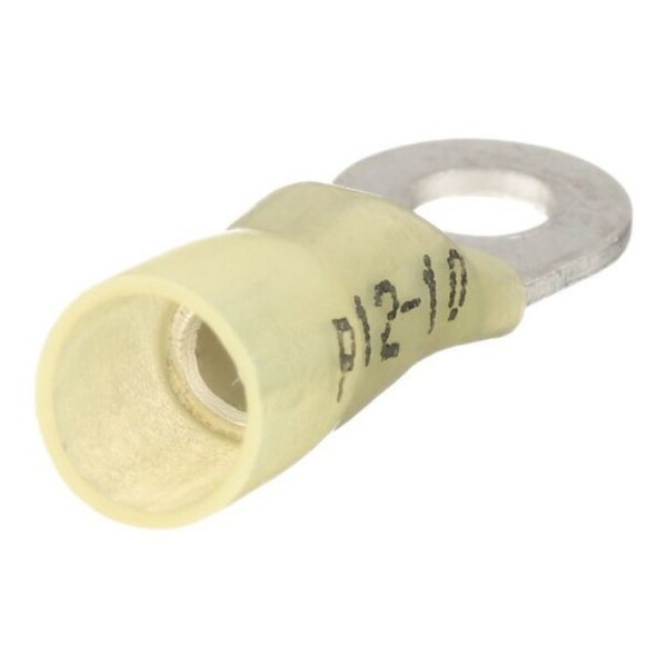 Panduit 12-10 AWG Heat-Shrink Ring Terminal PK20, Insulation Color: Yellow - PH10-8R-E