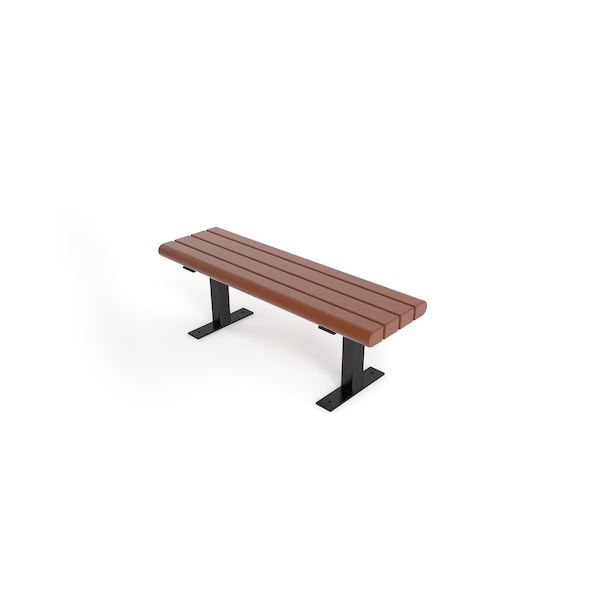 Frog Furnishings Brown 4' Creedside Bench Surface Mount w/ Black Frame - PB 4BROCRK