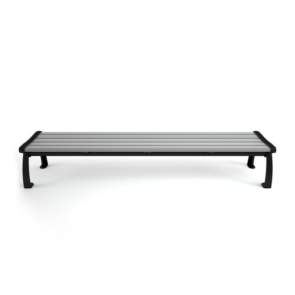 Frog Furnishings Gray 8' Heritage Backless Bench with Black Frame - PB 8GRABFHERBAC