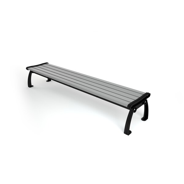 Frog Furnishings Gray 8' Heritage Backless Bench with Black Frame - PB 8GRABFHERBAC