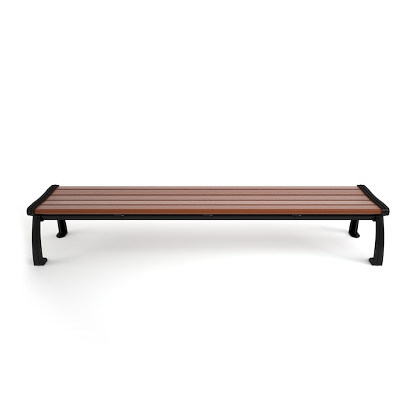 Frog Furnishings Brown 8' Heritage Backless Bench with Black Frame - PB 8BROBFHERBAC