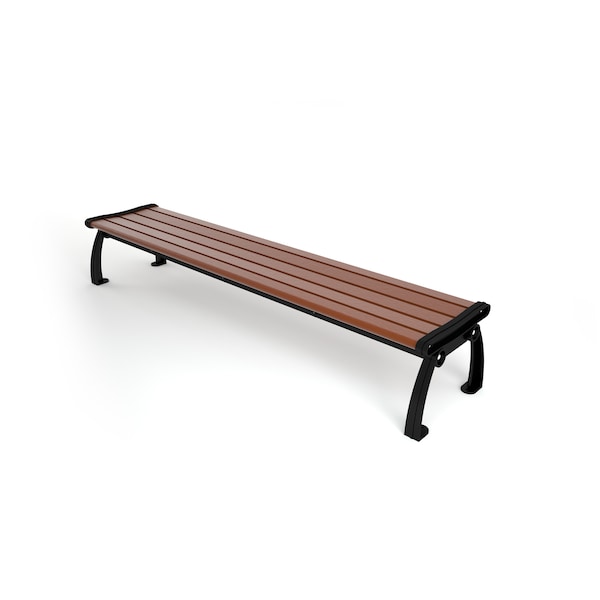 Frog Furnishings Brown 8' Heritage Backless Bench with Black Frame - PB 8BROBFHERBAC