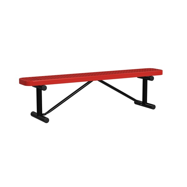 Leisure Craft Leisure Craft 6 FT Outdoor Bench without Back, Portable, Red - B6XPP-RED