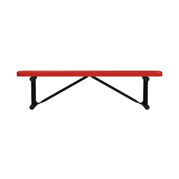 Leisure Craft Leisure Craft 6 FT Outdoor Bench without Back, Portable, Red - B6XPP-RED