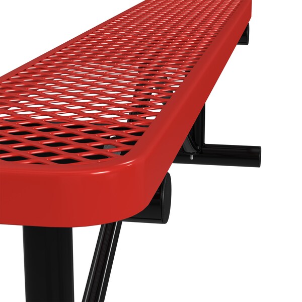Leisure Craft Leisure Craft 6 FT Outdoor Bench without Back, Portable, Red - B6XPP-RED