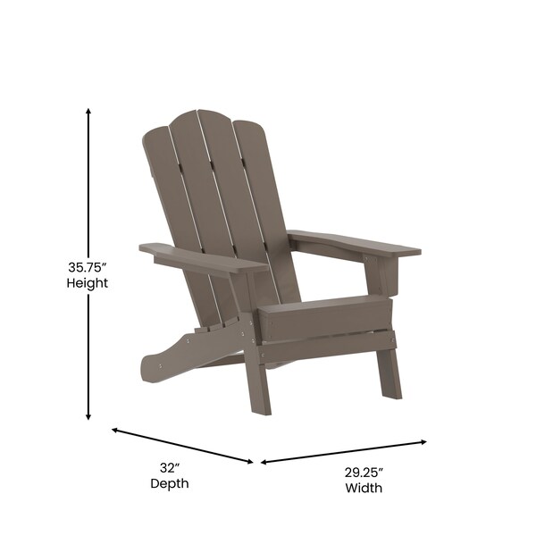 Flash Furniture Brown Adirondack Patio Chairs with Cupholder, 4PK - 4-LE-HMP-1044-10-BR-GG