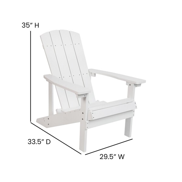 Flash Furniture White Adirondack Chairs with Teal Cushions, 2PK - 2-JJ-C14501-CSNTL-WH-GG