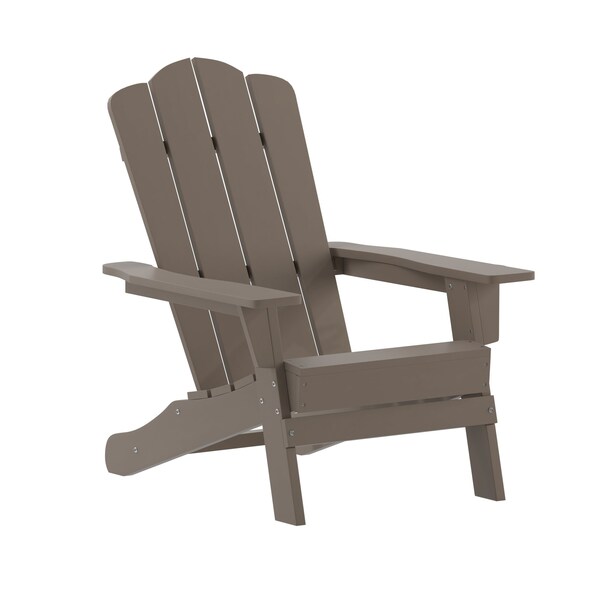 Flash Furniture Brown Adirondack Patio Chairs with Cupholder, 2PK - 2-LE-HMP-1044-10-BR-GG
