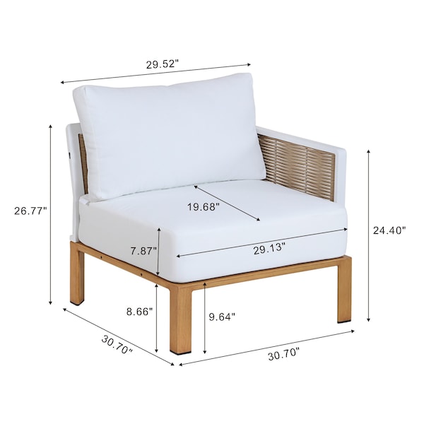 Manhattan Comfort Vine 4-Piece Patio Conversation Set in Cream - OD-CV029-CR