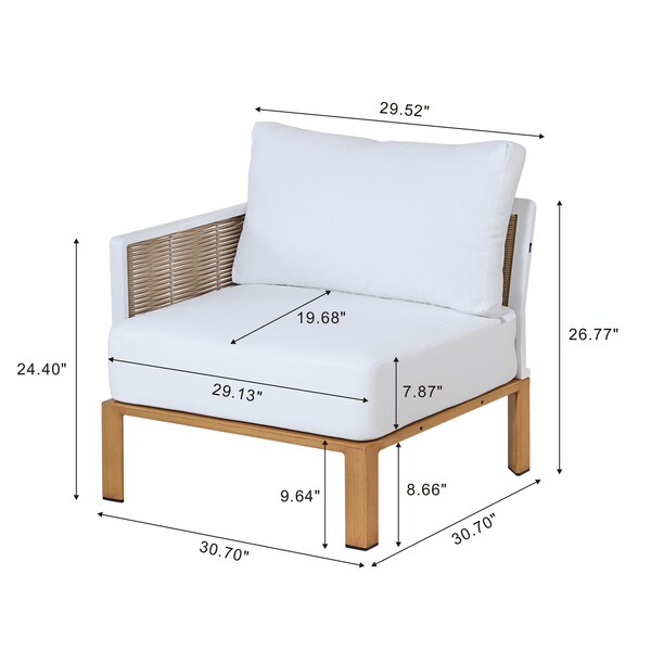 Manhattan Comfort Vine 4-Piece Patio Conversation Set in Cream - OD-CV029-CR