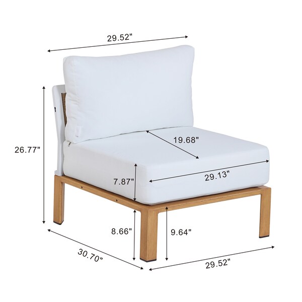 Manhattan Comfort Vine 4-Piece Patio Conversation Set in Cream - OD-CV029-CR
