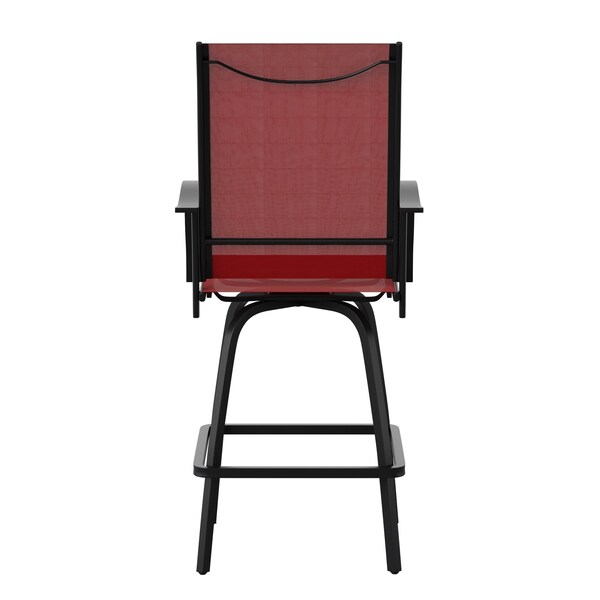 Flash Furniture Outdoor Stool - 30 inch Patio Bar Stool, Red, 2PK - 2-ET-SWVLPTO-30-RD-GG