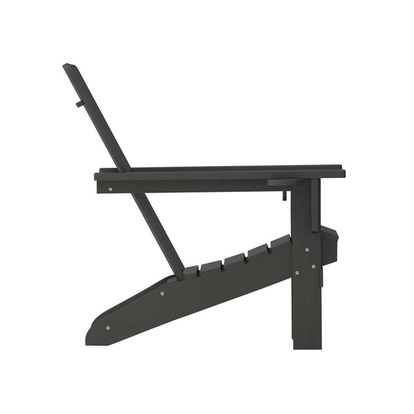 Flash Furniture Black Adirondack Patio Chair with Cupholder - LE-HMP-1045-10-BK-GG