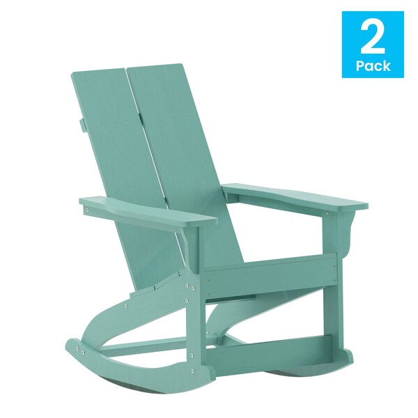 Flash Furniture Sea Foam Modern Poly Resin Adirondack Rockers, 2PK - JJ-C14709-SFM-2-GG