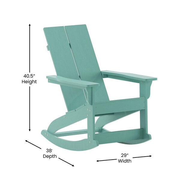 Flash Furniture Sea Foam Modern Poly Resin Adirondack Rockers, 2PK - JJ-C14709-SFM-2-GG