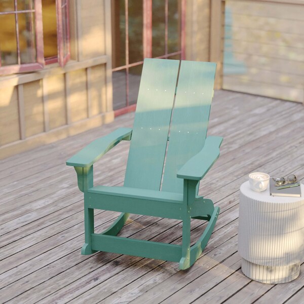 Flash Furniture Sea Foam Modern Poly Resin Adirondack Rockers, 2PK - JJ-C14709-SFM-2-GG