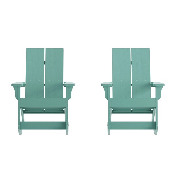 Flash Furniture Sea Foam Modern Poly Resin Adirondack Rockers, 2PK - JJ-C14709-SFM-2-GG