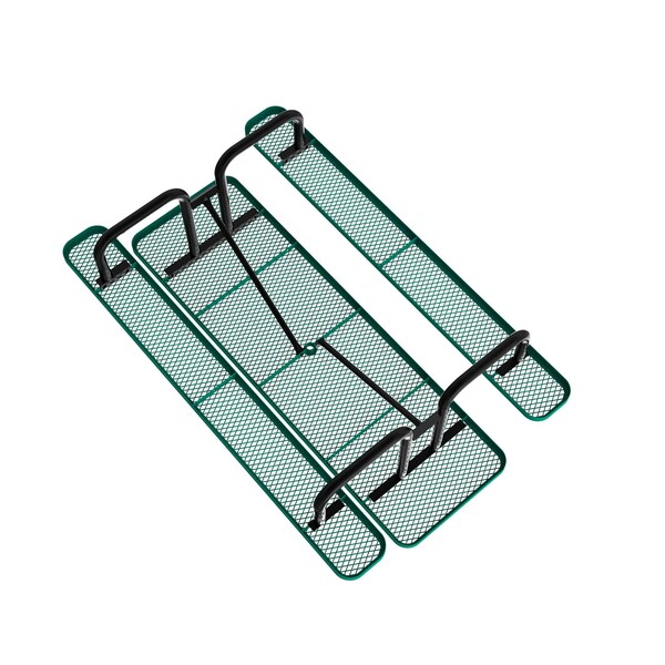 Flash Furniture Mantilla Rectangle Picnic Table, Green, Expanded Metal Mesh Top, Black Frame W/ Anchors, 8 ft L - SLF-EML96-H60L-GN-GG