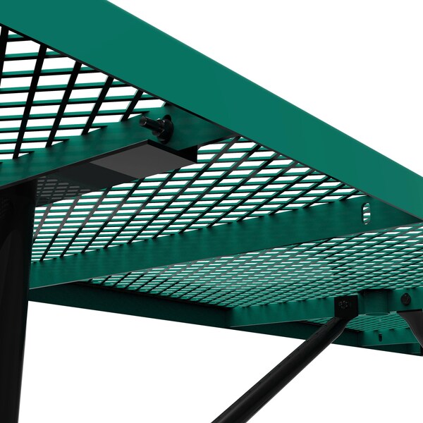 Flash Furniture Mantilla Rectangle Picnic Table, Green, Expanded Metal Mesh Top, Black Frame W/ Anchors, 8 ft L - SLF-EML96-H60L-GN-GG