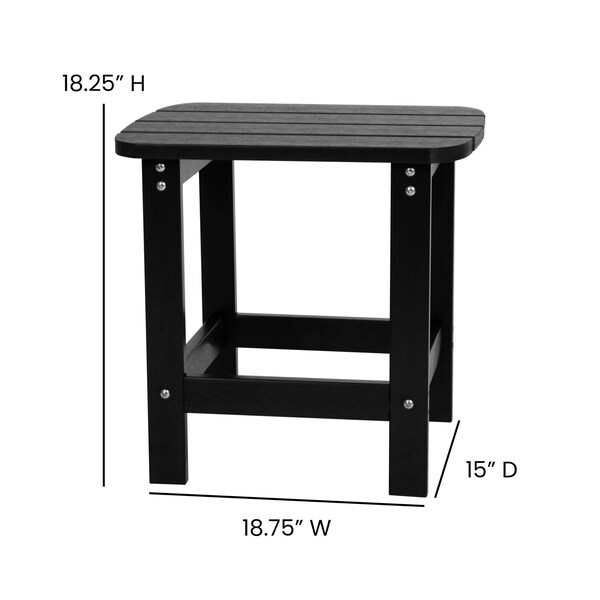 Flash Furniture 4 Modern Black Adirondack Rockers & Side Table - JJ-C14709-4-T14001-BK-GG