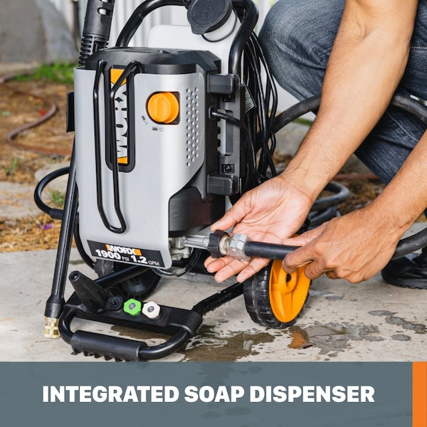 Worx 13 Amp 1900 PSI Electric Pressure Washer, 1.2 GPM - WG606