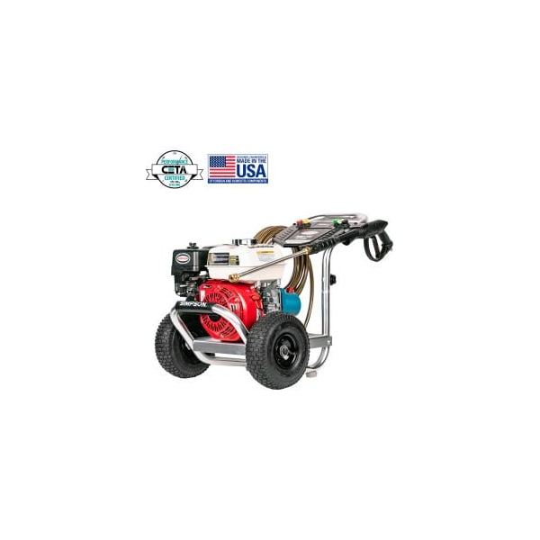 Fna Group Simpson Gas Pressure Washer W/ Honda GX200 Engine, 3400 PSI, 2.5 GPM, 5/16" Hose - 60735
