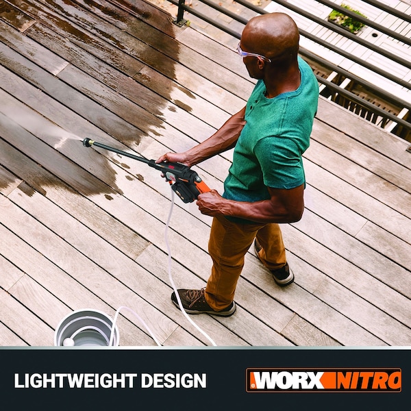 Worx Nitro 20V Brushless Hydroshot Plus Portable Power Cleaner, 710 MAX PSI, Battery and Charger Included - WG633