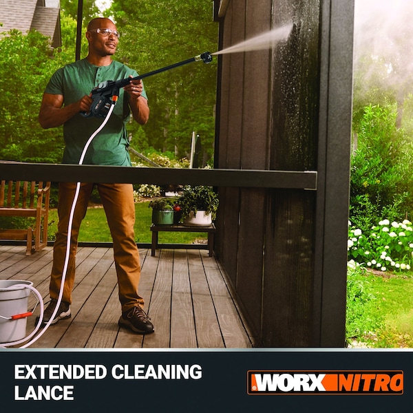 Worx Nitro 20V Brushless Hydroshot Plus Portable Power Cleaner, 710 MAX PSI, Battery and Charger Included - WG633