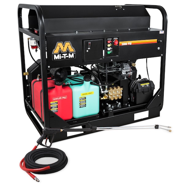 Mi-T-M Medium Duty 3000 psi Hot Water Gas Pressure Washer - HS-3005-0MGV
