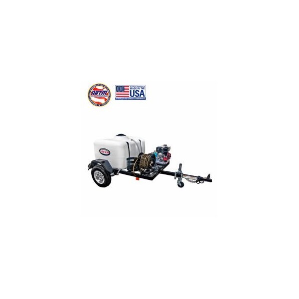 Fna Group Simpson Mobile Trailer Gas Pressure Washer W/Honda Engine, 3800 PSI, 3.5 GPM, " Hose 3/8 - 95001