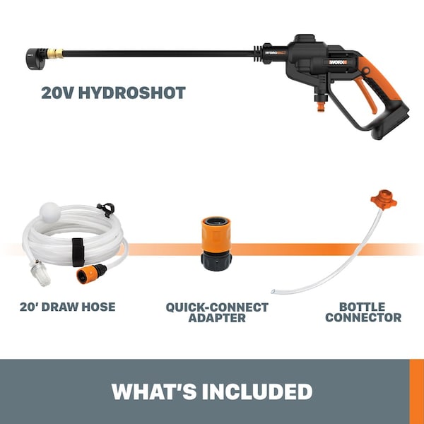 Worx 20V Power Share 320 PSI Hydroshot Power Cleaner, Tool Only - WG620.9