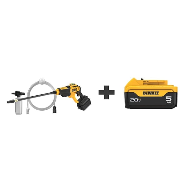 Dewalt Cordless Pressure Washer Kit, 400 cfm Max Air Flow - DCPW550B / DCB205