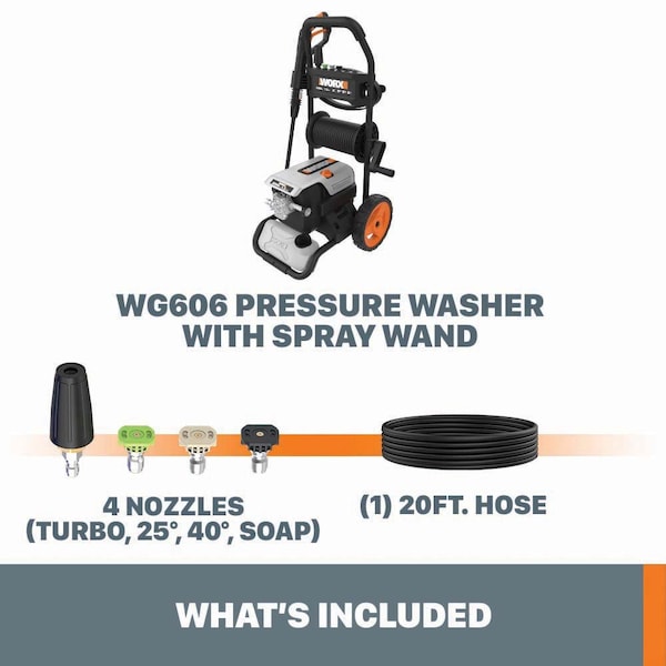 Worx 13 Amp Brushless 2000 PSI Electric Pressure Washer, 1.2 GPM - WG607