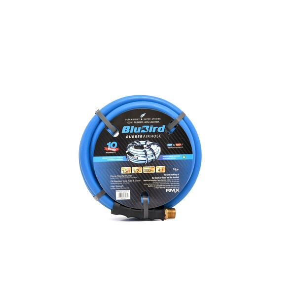 Rmx Industries Blubird Rubber Air Hose 1/2 In. X 15 Ft. - BB1215
